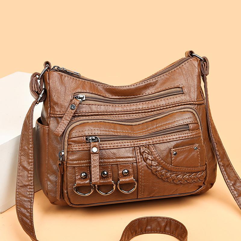 Yogodlns Vintage Pu Leather Luxury Purses and Handbags High Quality Women's Bag Design Multi-pocket Ladies Crossbody Shoulder Bags
