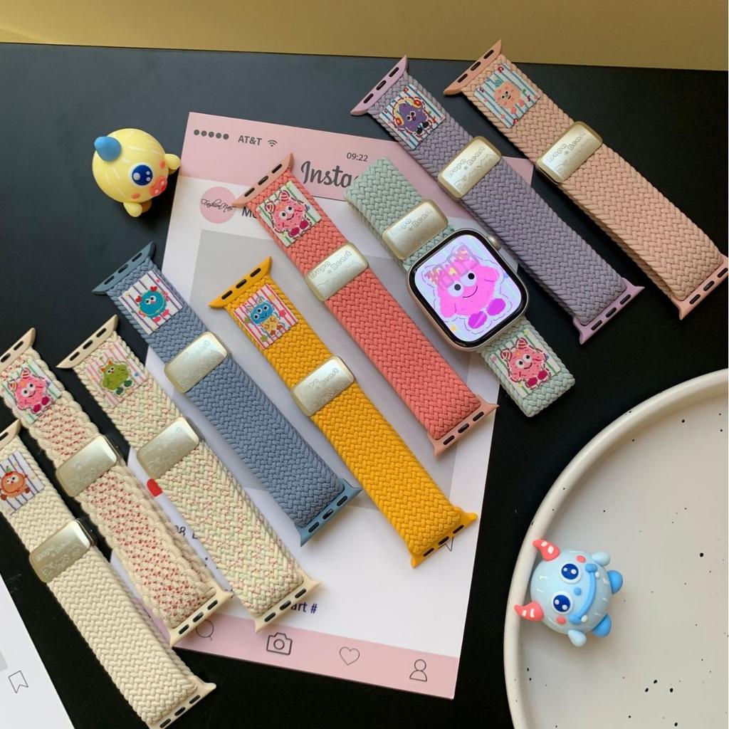 For Apple iwatch10 Watch with dopamine monster nylon braided magnetic applewatch98