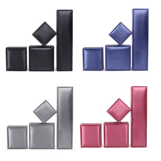 Faux Leather Pendant Ring Display Box Bracelet Necklace Jewelry Storage Case