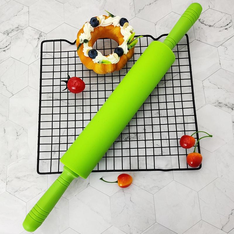 48.5cm Silicone Dough Roller Large Size Non-stick Rolling Pin Colorful Pastry Tool Pastry Dough Flour Roller Kitchen