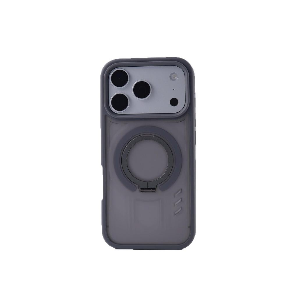Чехол-подставка с магнитным кольцом для iPhone 17 Pro Max с покрытием, имитирующим кожу