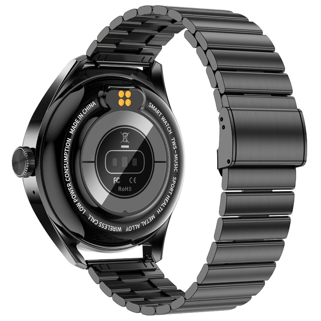 Смарт-часы D9 со стальным ремешком и наушниками, совместимые с Bluetooth 5.3, монитор сердечного ритма, NFC, сенсорный экран, фитнес-трекер