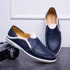 Fashion Summer Men Casual Leather Flat Designer Shoes New Fashion Hollow Out Breathable Boat Shoes Italian Brand Outdoor Driving Loafers
