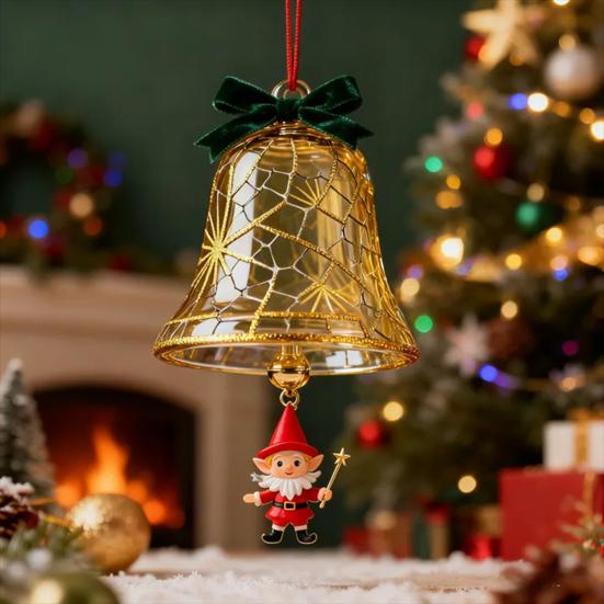 Рождественские колокольчики, елочные украшения, подвесной колокольчик с Санта-Клаусом/Лосем/Пингвином, украшения для праздничного домашнего декора елки