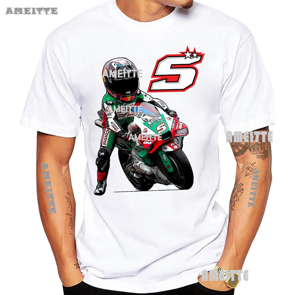 2025 Johann Zarco 5 Gp Racing Rider Tshirt New Summer Unisex Short Sleeve Moto Sport Boy Casual Tees Motorcycle White Tops
