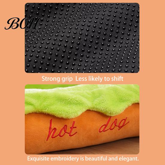 Cozy Indoor Cat Cave Hot Dog Bed, Cute Snuggle Removable Washable Pad, Funny Warm Sleeping Bed for Kittens Bun Plush Small Dogs Cats Soft Pet