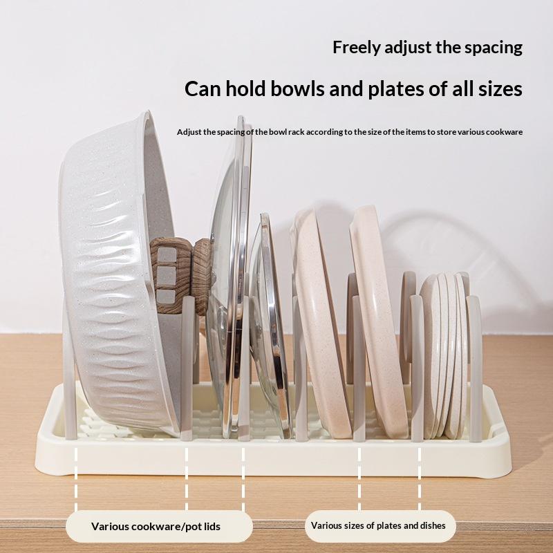 Adjustable Plate and Tableware Holder Multi Functional Storage Rack for Compact Kitchens