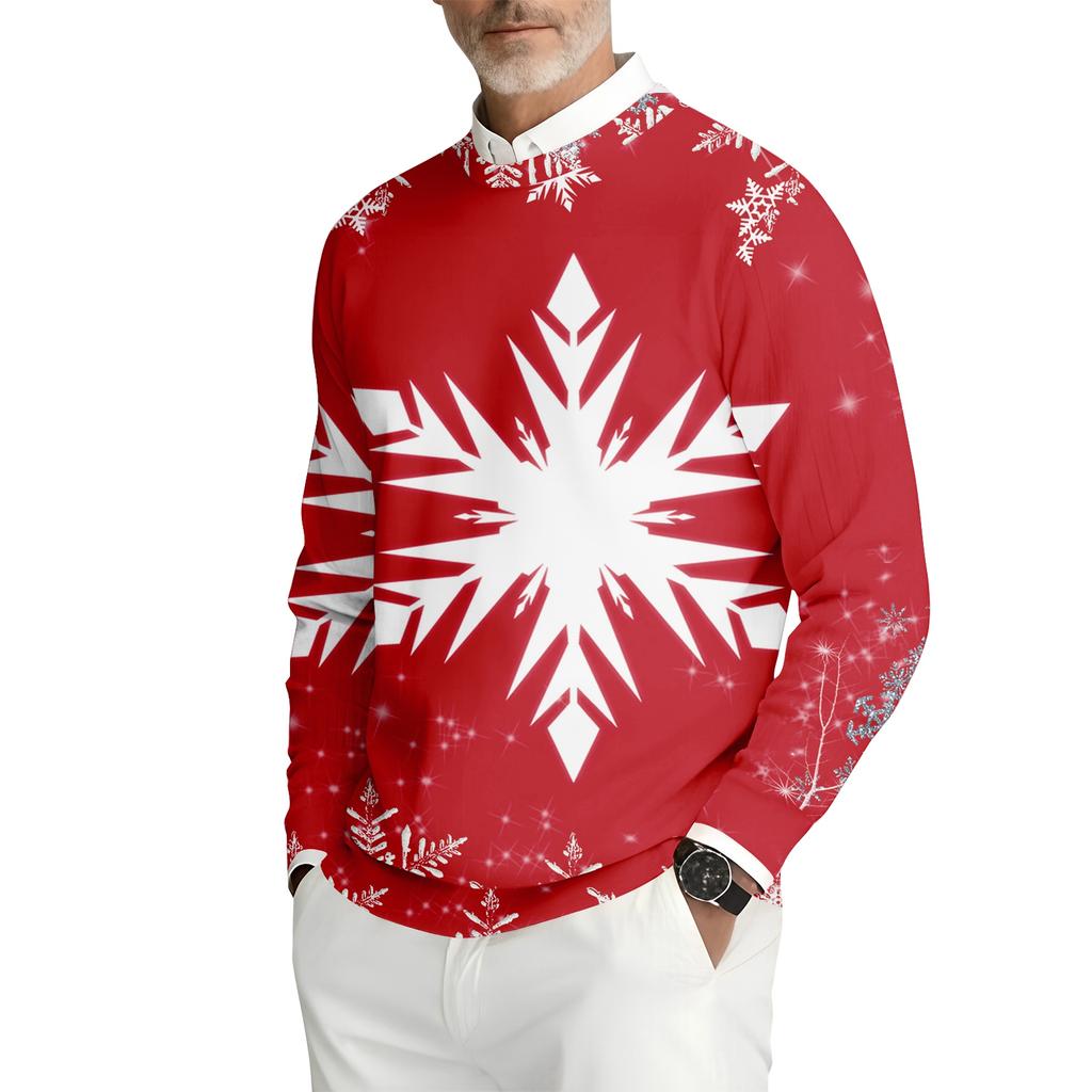 Мужская толстовка с круглым вырезом и длинными рукавами из рубчатого трикотажа