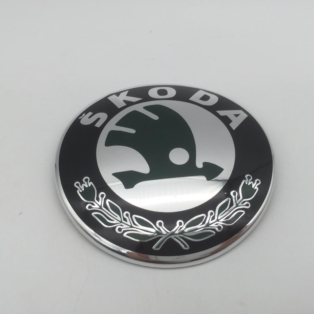 ADZ1 1pcs for SKODA S 90mm 80mm Car Front Grille Head Hood Emblem Rear Tail Bumper Trunk Sticker Badge Styling Accessories