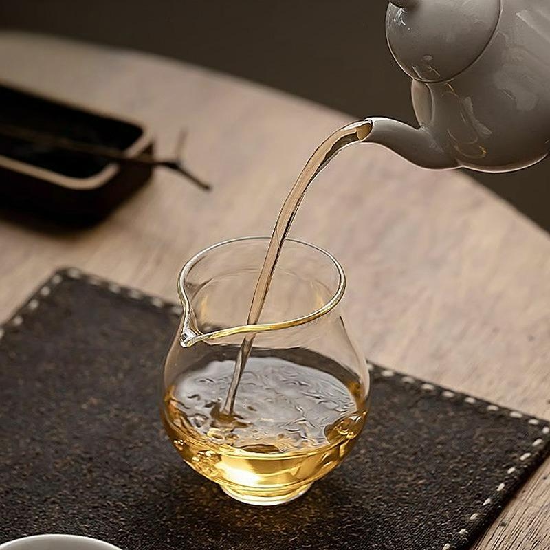 Японский стиль Кунг-фу Прозрачная стеклянная чайная чашка Чайный диспенсер Чаша справедливости Маленькая вместимость Чахай Чашка Чайная посуда Декоративные аксессуары