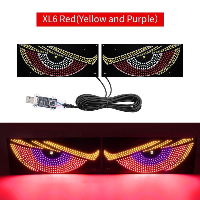 USB 12V/24V Multi-Mode Car Truck Lights Devil's Eye Light RGB Dynamic Decorative Light Windshield Led Display Decor Pixel Panel