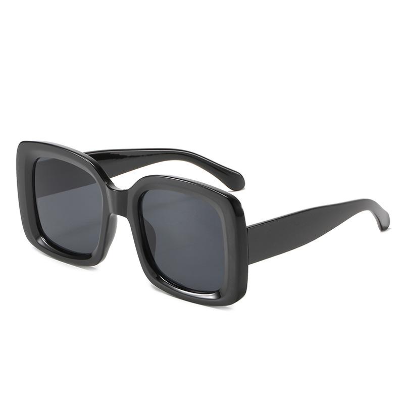 Box Sunglasses European And American Personality Versatile Black Pc Glasses Fashionable Thin Face Sunglasses