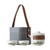 Coarse pottery Kuaike cup Japanese portable bag outdoor travel tea set one pot two cups car business gift IOGO