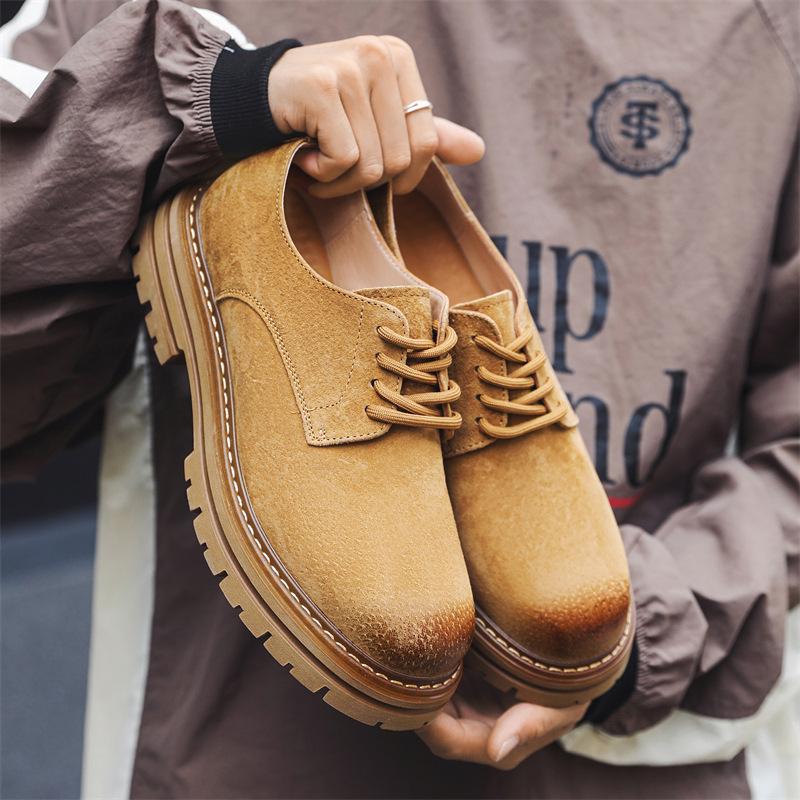 Мужская обувь осенняя ретро британская обувь дерби с большой головой, повседневная кожаная обувь с низким верхом, обувь Martin 4515-J