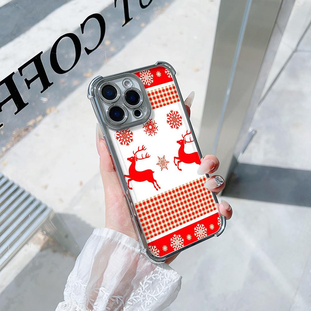 Чехлы для телефонов Ae112 Merry Christmas art из гальванизированного ТПУ для Xiaomi 11 Lite 5G Redmi Note 13 11 Pro 12C 9S 14C Huawei P40 с защитой на четыре угла