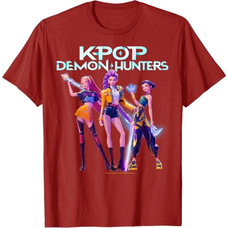 Kpop Охотники на демонов Охотник за душами Герои Поза Групповое фото Мужская футболка