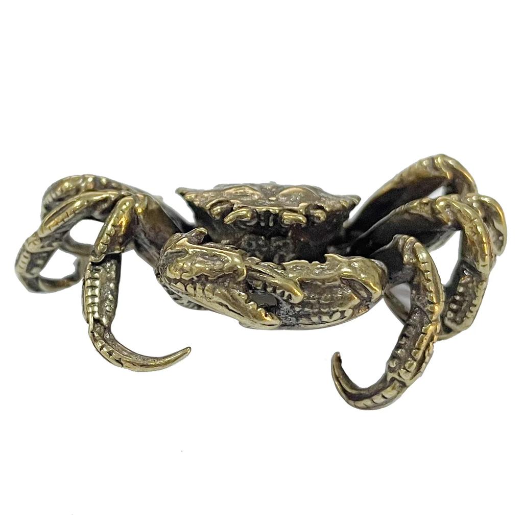Antique Bronze Small Crab Statue Tea Pet Ornament Pure Brass Solid Animal Decoration Accessories Living Room Decoration