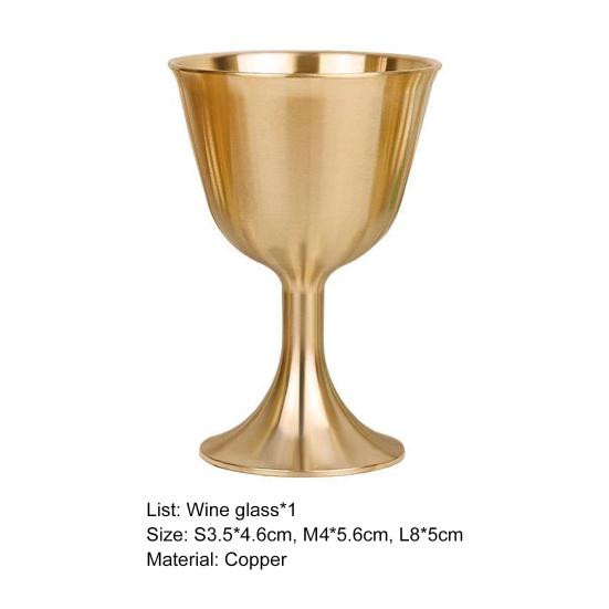 Бокал для вина Прочный хороший блеск Медь Портативная чашка для вина с гладкими краями Ежедневное использование