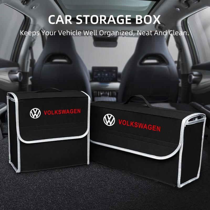 Car sticker For VW Golf 5 4 6 GTI Jetta Scirocco Touran Polo Trunk Storage Box Foldable Felt Organizer Stowing Tidying Box zd2