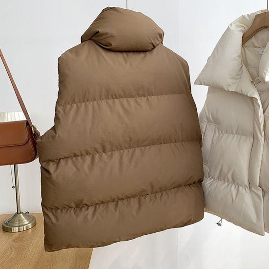 Женский пуховый жилет, легкая куртка без рукавов на молнии, теплая стеганая куртка на осень и зиму, повседневная верхняя одежда с карманами