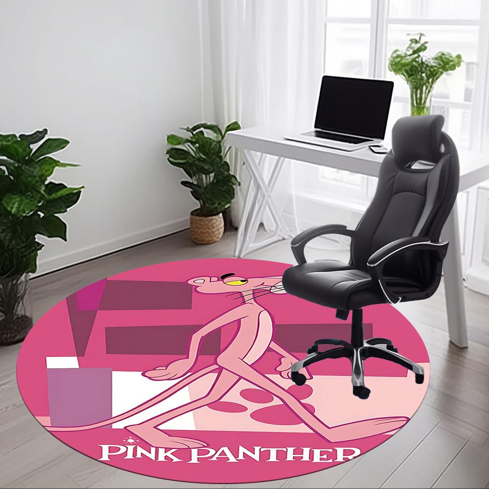 1pc Pink Panther Office Round Area Rug, Under Office Chairs Bedroom Living Room Home Decor, Available in Various Sizes1