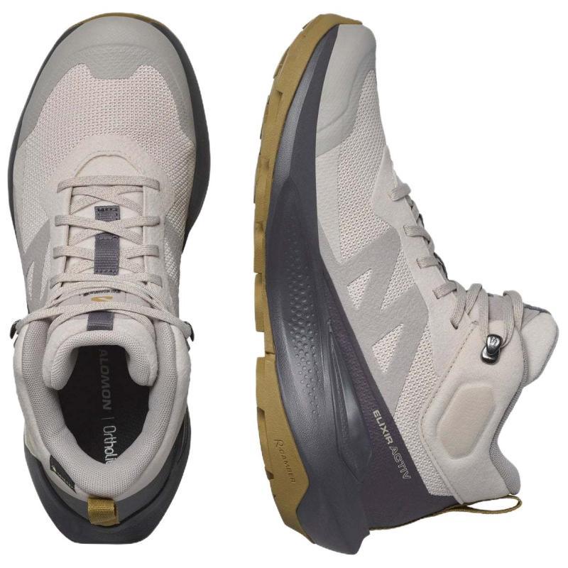 SALOMON Elixir Нескользящие износостойкие ботинки для треккинга средней высоты Женские серо-черные кроссовки L47564200