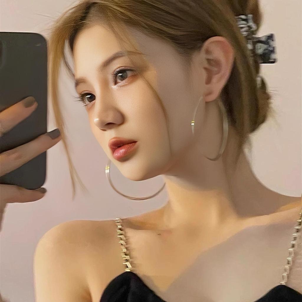 Elegant Large Hoop Earrings - High-End, Simple, and Versatile for a Luxurious European and American Style.