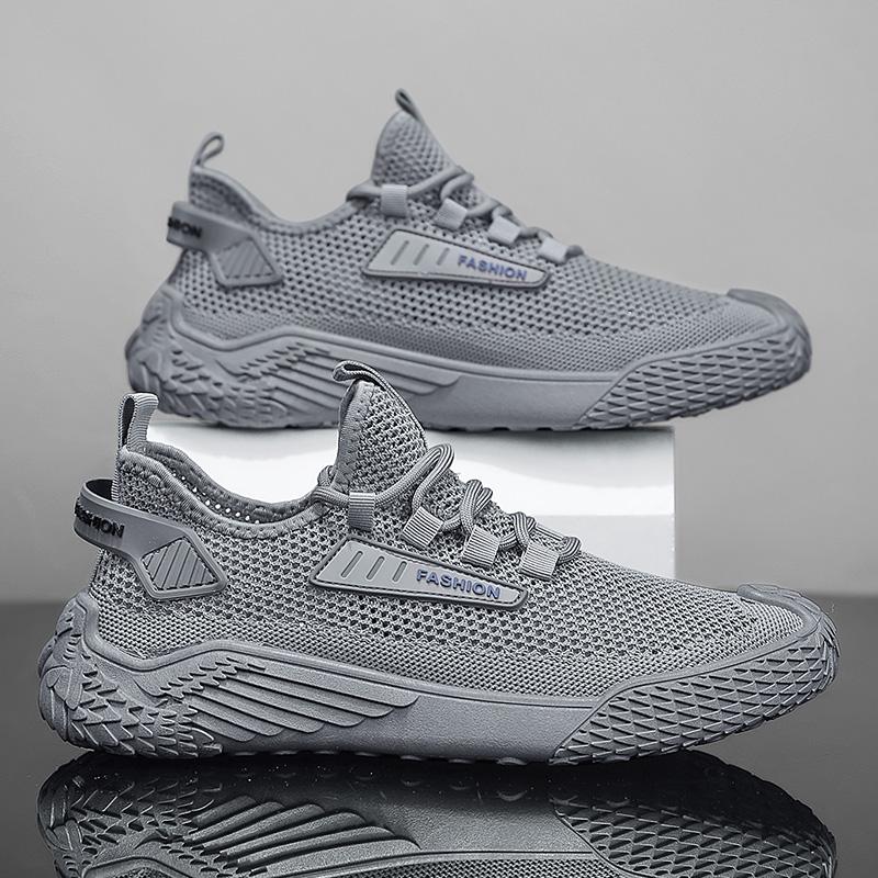 2024 летние спортивные мужские летающие плетеные универсальные дышащие легкие нескользящие повседневные туфли с мягкой подошвой
