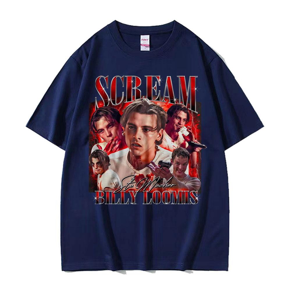 Retro Scream Movie Billy Loomis Graphic Tshirt Unisexs Clothing Fashion Hip Hop Classic T Shirts Unisex Oversized T Shirt Streetwear