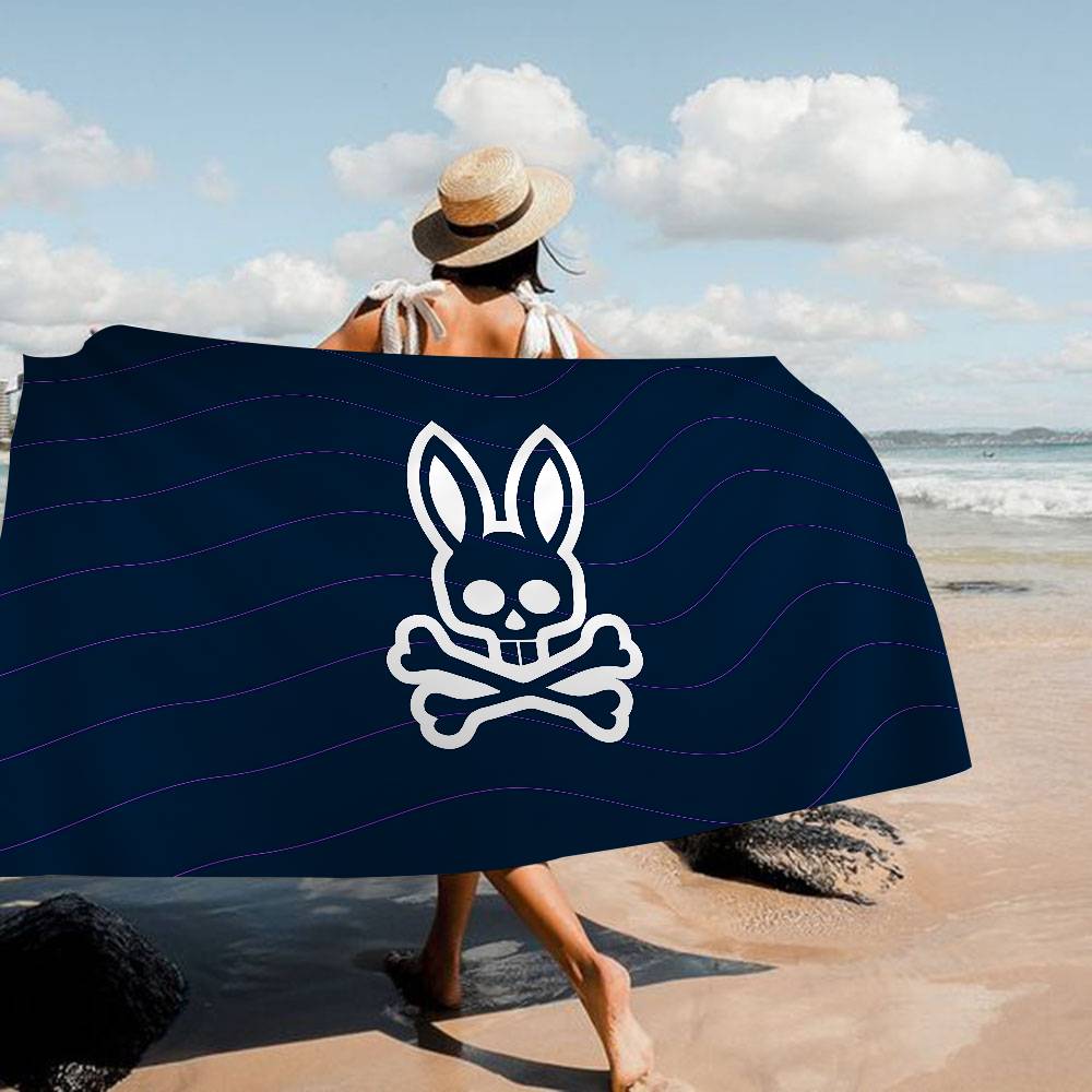 Роскошное модное пляжное полотенце из микрофибры P-Psycho Bunny, впитывающее, быстросохнущее, мягкое, для йоги, плавания, курорта, альпинизма
