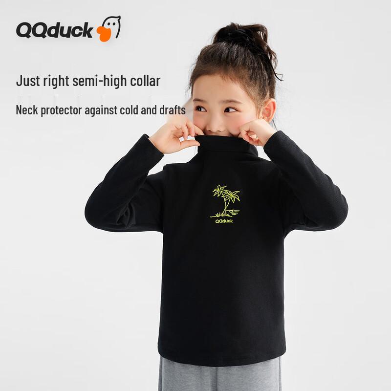 Детская футболка QQ DUCK с принтом кокосовой пальмы, полувысокий ворот