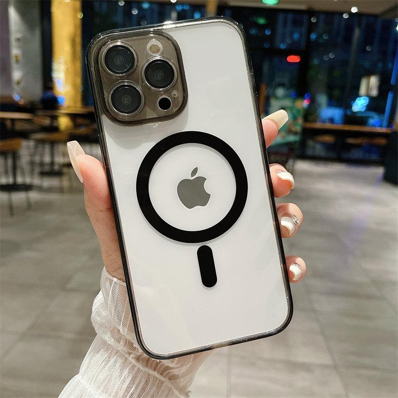 Роскошный прозрачный магнитный чехол для линз с диафрагмой и беспроводной зарядкой для iPhone 14 13 12 11 Pro Max, универсальный защитный чехол от падения