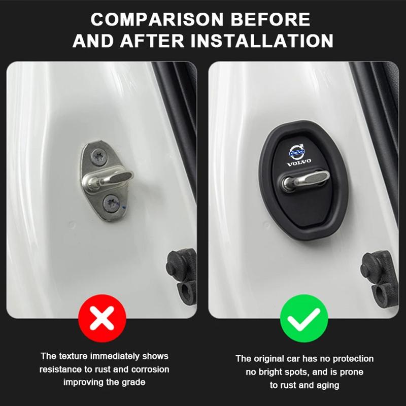 2/4pcs Car Styling Door Lock Protection Cap Modification Accessory For Volvo XC90 V90 V60 XC60 V40 S80 S60 S90 C40 XC40 V70 XC70