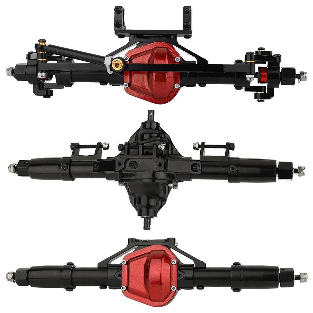 Metal Alloy Front Middle Rear Straight Axle with Servo Base for 1/10 RC Rock Crawler Car Axial SCX10 RC 4WD D90 Upgrade Parts