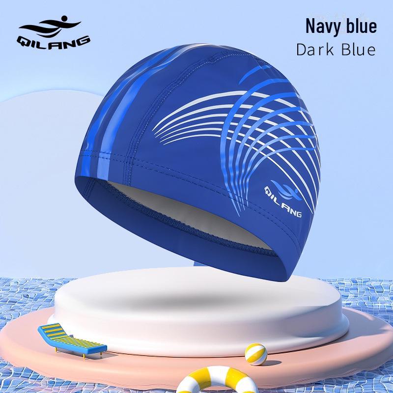 Шапочка для плавания унисекс для взрослых с длинными волосами - модный принт, удобная защита ушей, водонепроницаемая ПУ M016