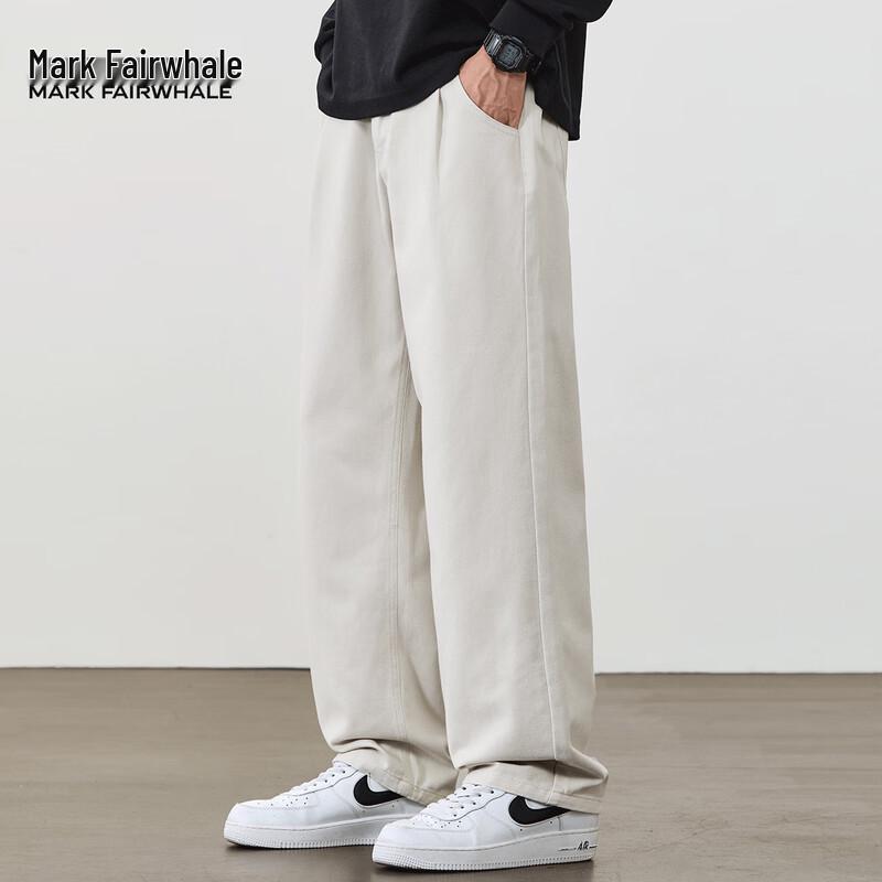 Mark Fairwhale Men's Solid Casual Straight-Leg Pants