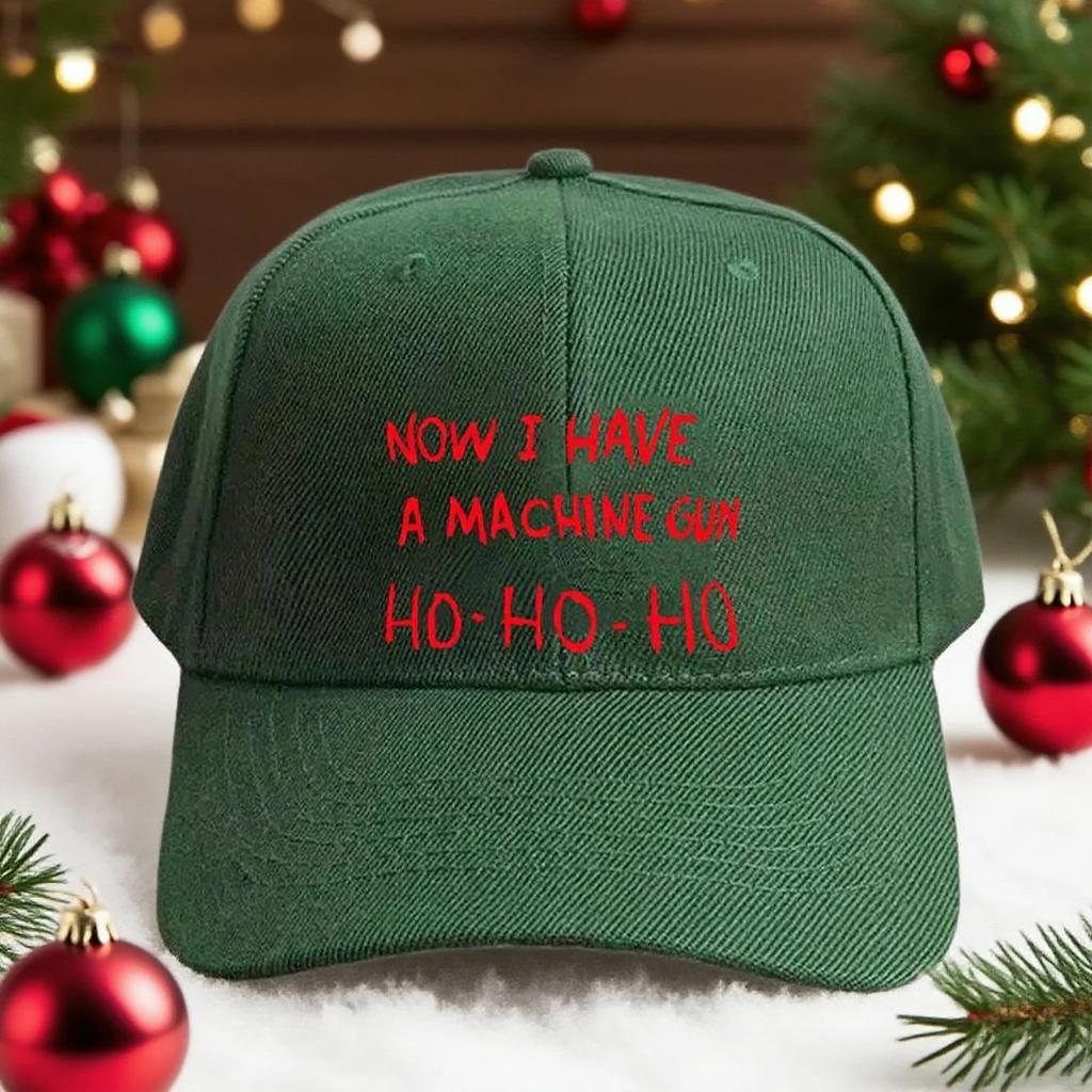 Funny Now I Havea Machine Gun Ho Ho Ho Merry Christmas Women Unisex Graphic Baseball Cap Celebrate The New Year Trucker Cap