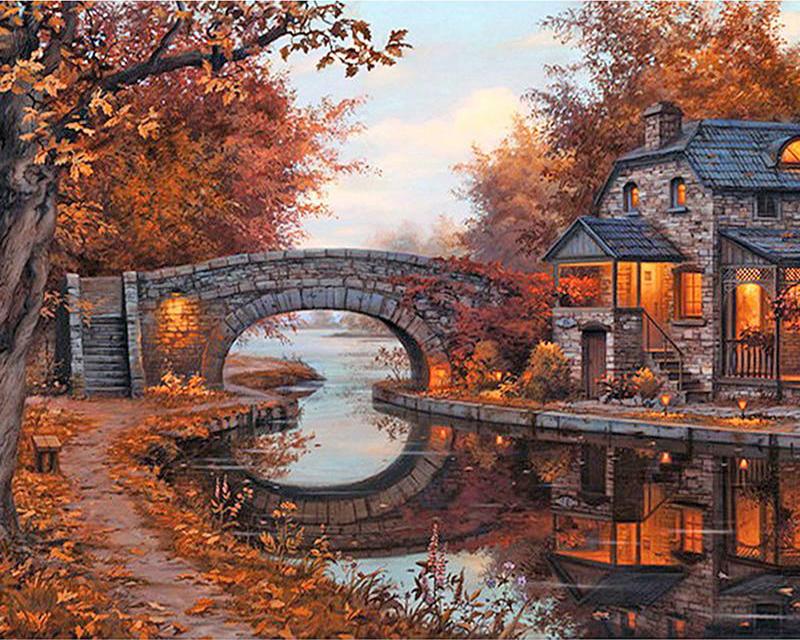 Алмазная живопись Новый Пейзаж Красные Цветы 5D Алмазная Вышивка Крестом Закат Панда Белый Тигр Животные Стразы Мозаика Настенное Искусство