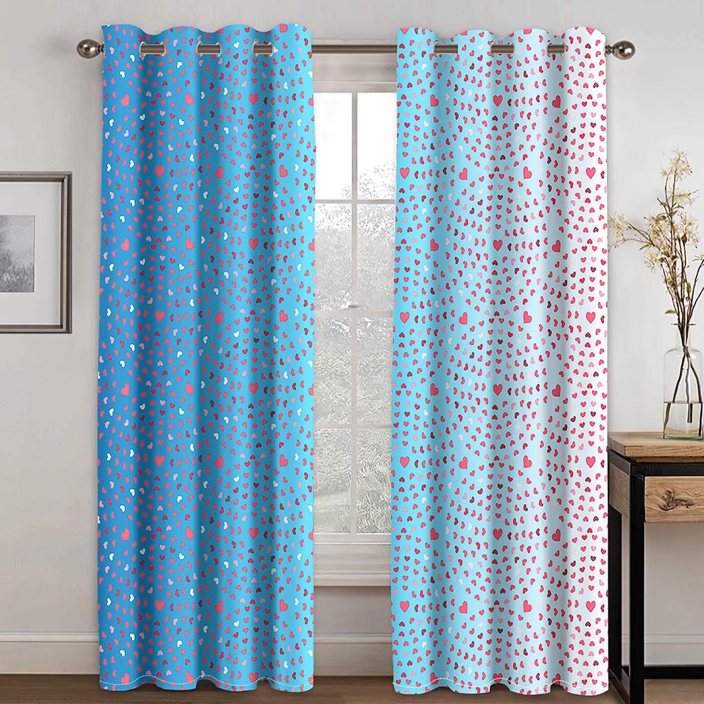 Rainbow Pink Gold Star Glitters Drips Printed Children's Window Panel Drapes designed for Girl Living Room Bedroom Decor 2 Pieces Free Shipping