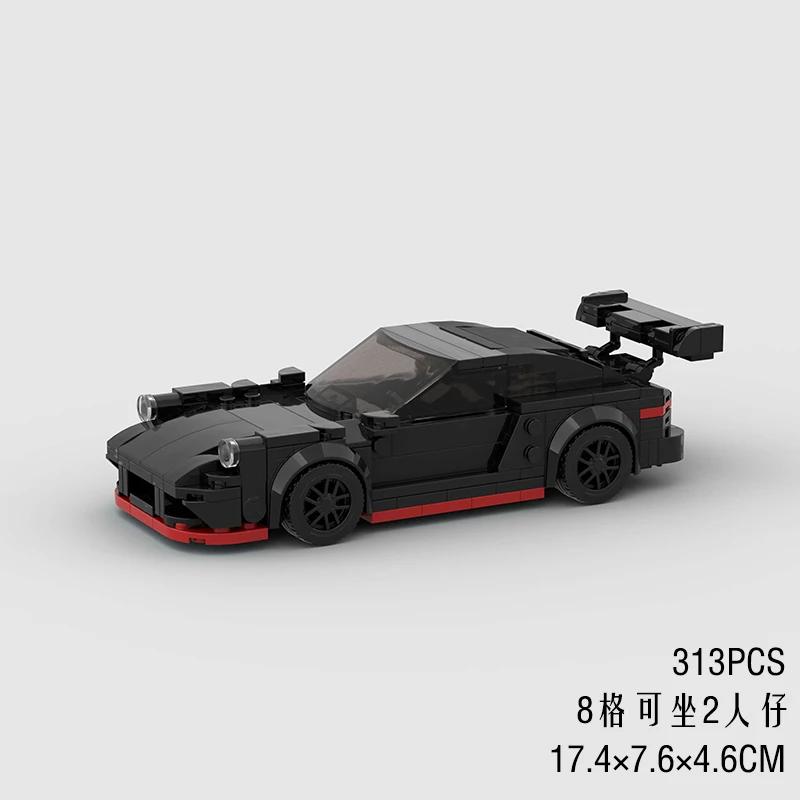 MOC Скоростной супергоночный автомобиль, модель гоночного автомобиля, строительные блоки, раллийный спортивный пикап, игрушечный город, технический рождественский подарок