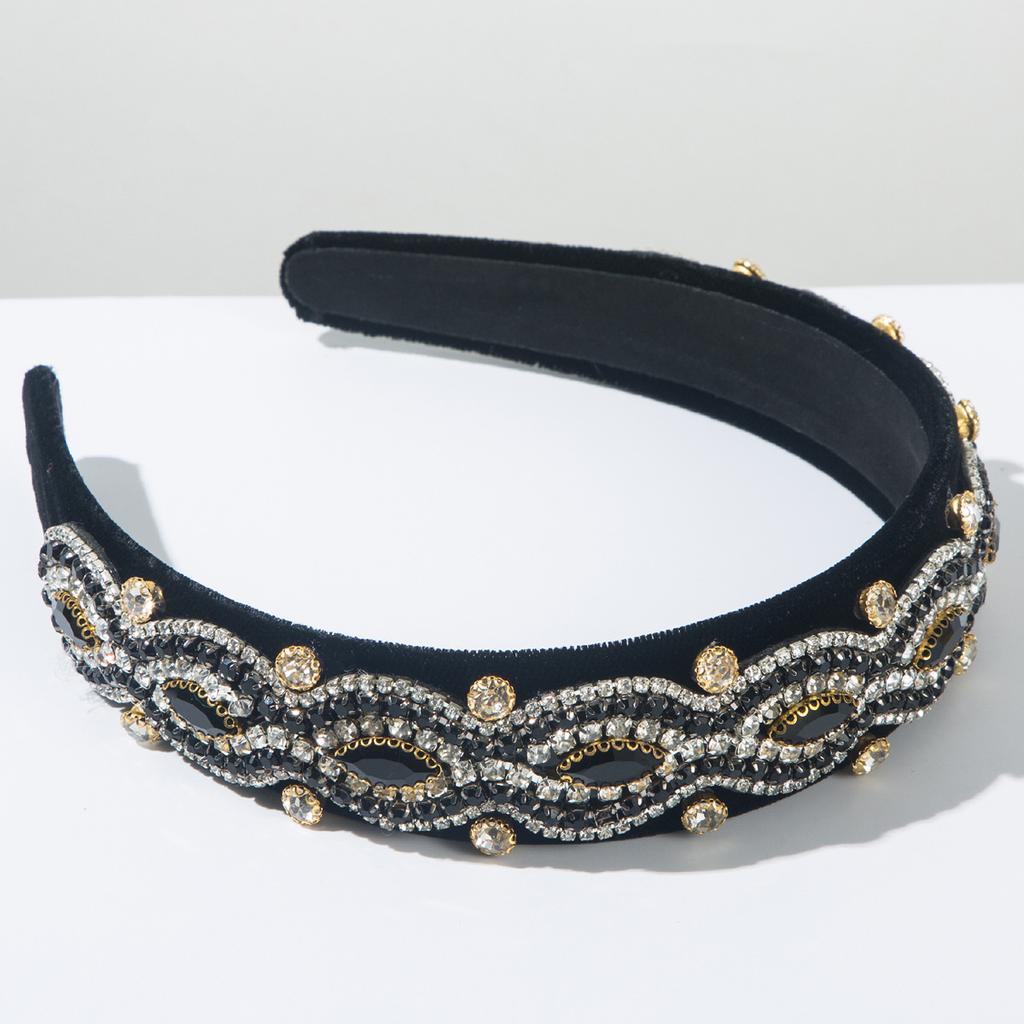 High Quality Velvet Headbands Diamond Studded Super Flash Hairband Hair Accessories For Women's Party Hair Band Hoop Headwear