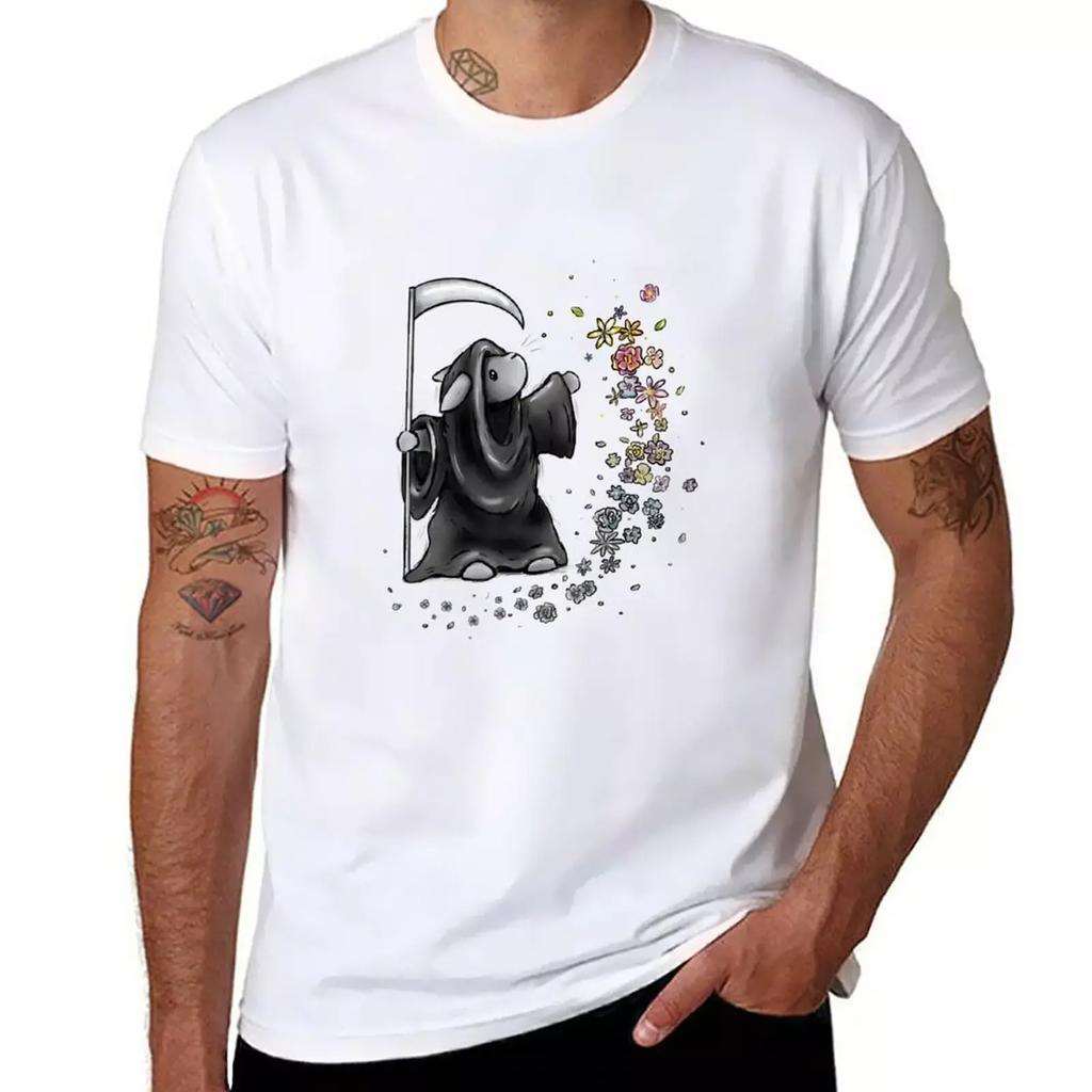 ‘Don’t be afraid’ rabbit grim reaper T-Shirt blanks oversized funnys mens graphic t-shirts big and tall
