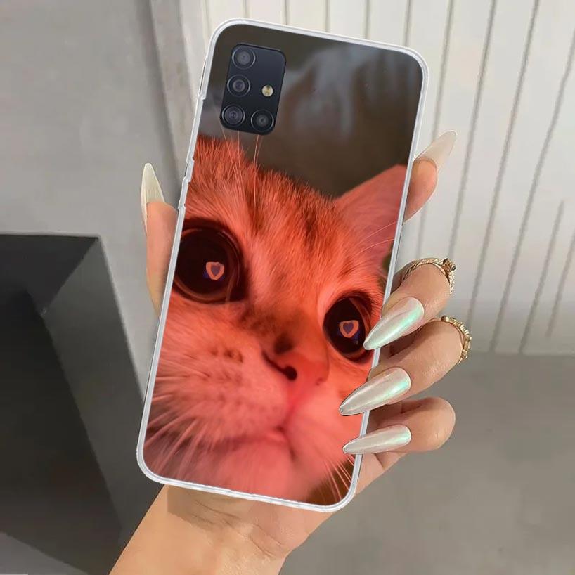 Забавный чехол для телефона с мемами про кошек для Samsung Galaxy A52 A32 A22 A12 A02S A50S A30S A10S Note 20 Ultra 10 Plus S10 A31 A20 A71 A72