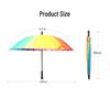 Зонт-радуга MAYDU с 24 спицами и длинной ручкой