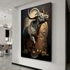 Metal Sculpture Animal Posters Lion Gorilla Wolf Cow Canvas Painting Art Print Modern Living Room Background Wall Luxury Decor No Frame