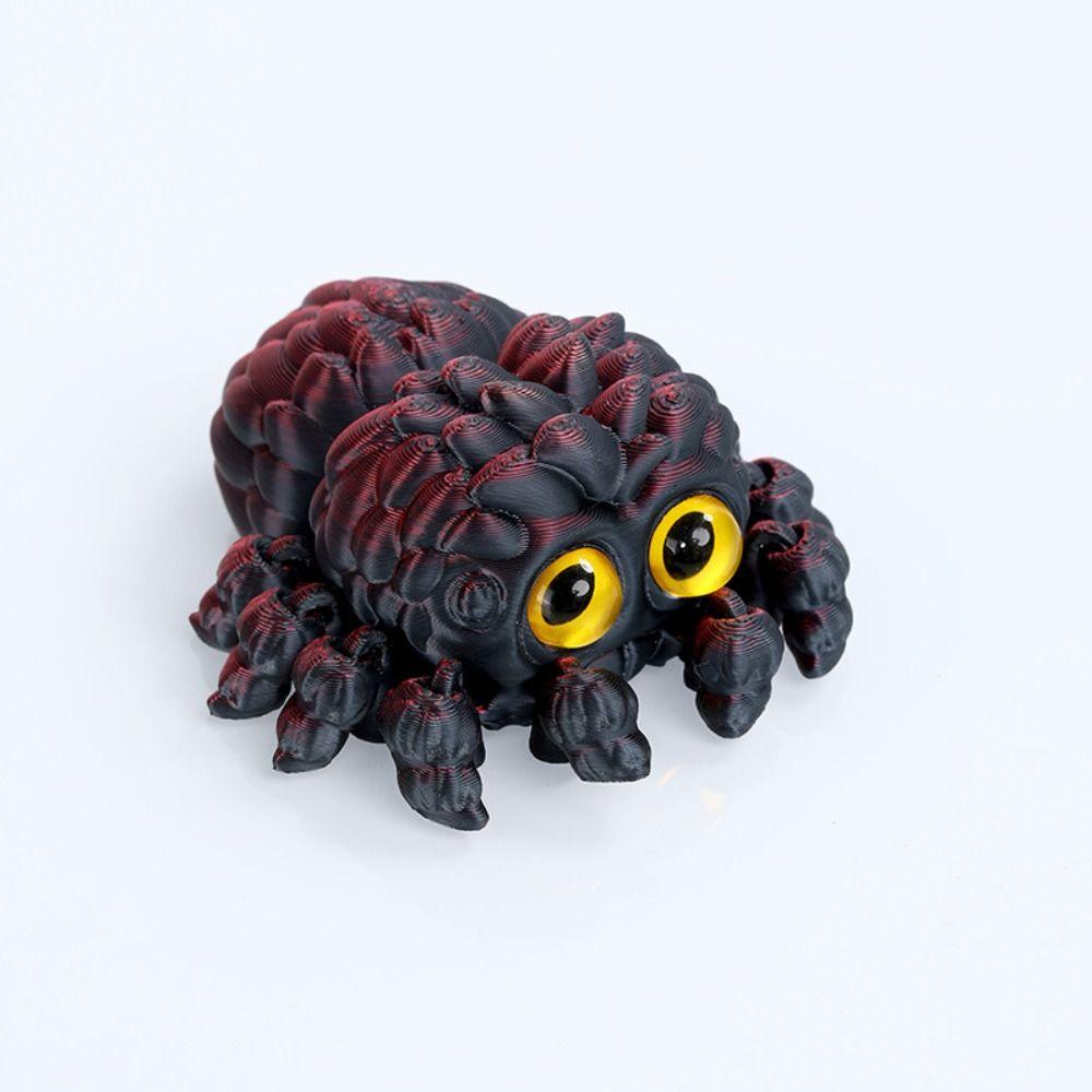 Colorful Appearance 3D Printed Spider Ornament Desktop Size Articulated Fidget Toy  Spider Lovers