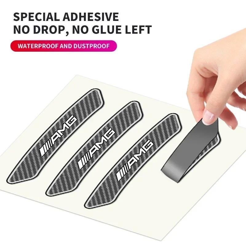BNXP8 4pcs Car Styling Wheel Rims Racing Stickers Badges Auto Decoration For Mercedes benz AMG W204 W203 W212 W211 W124 W210 GLC E