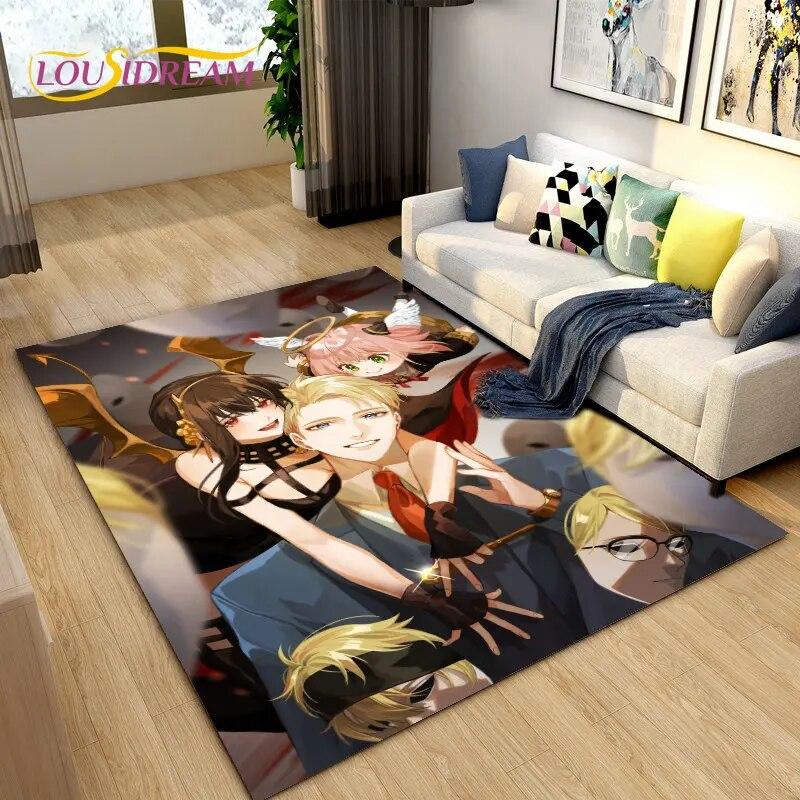 SPY×FAMILY Japan Anime Cartoon Area Rug,Carpet Rug for Living Room Bedroom Sofa Doormat Decoration, Kids Play Non-slip Floor Mat