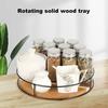 Вращающийся на 360 градусов деревянный поднос с гладкими краями, без заусенцев, нескользящий дизайн, обеденный стол в деревенском стиле, органайзер для кладовой, сервировочный поднос