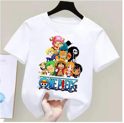 One Piece Boys and Girls Tshirt Summer Childrens Anime Tshirt Cute Clothes Fashion Cartoon Tshirt Birthday Gift Top